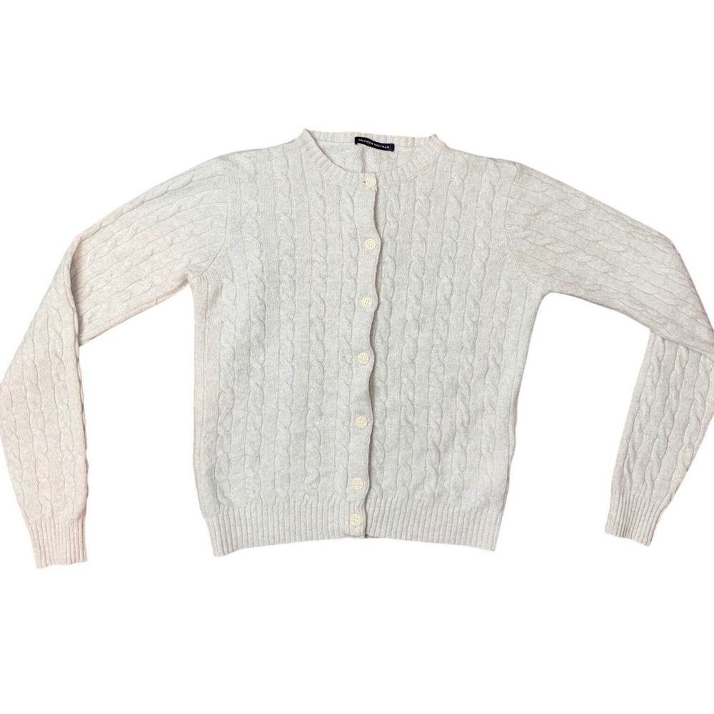 Brandy Melville Wool Blend Cable Knit Cardigan Sweater Gray Made in Italy OS‎
